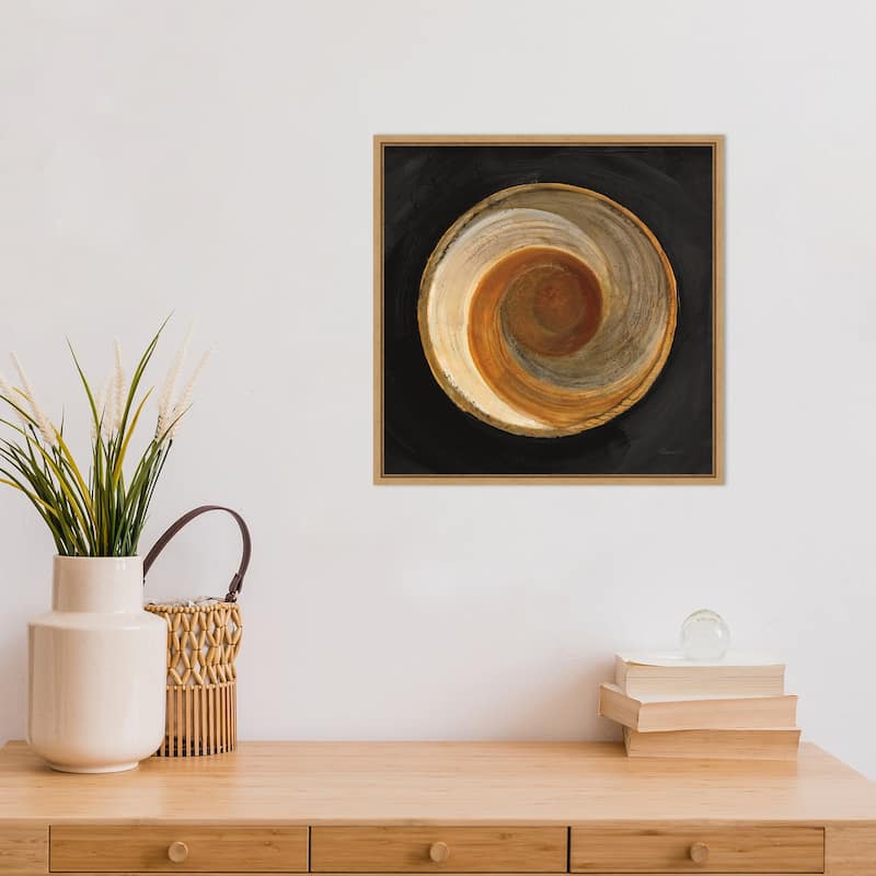 Woven Beauty I on Black by Albena Hristova Framed Canvas Art