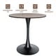 preview thumbnail 22 of 31, Bristol 27" Round Dining Table for 4 with Solid Wood Tabletop in Sleek Black Pedestal Base for Kitchen & Dining Room - 27.56"