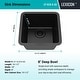 preview thumbnail 5 of 7, 16 Inch Lexicon Platinum Quartz Composite Drop-in Undermount Single Bowl Galaxy Black Kitchen Sink LP-1618-K-SO