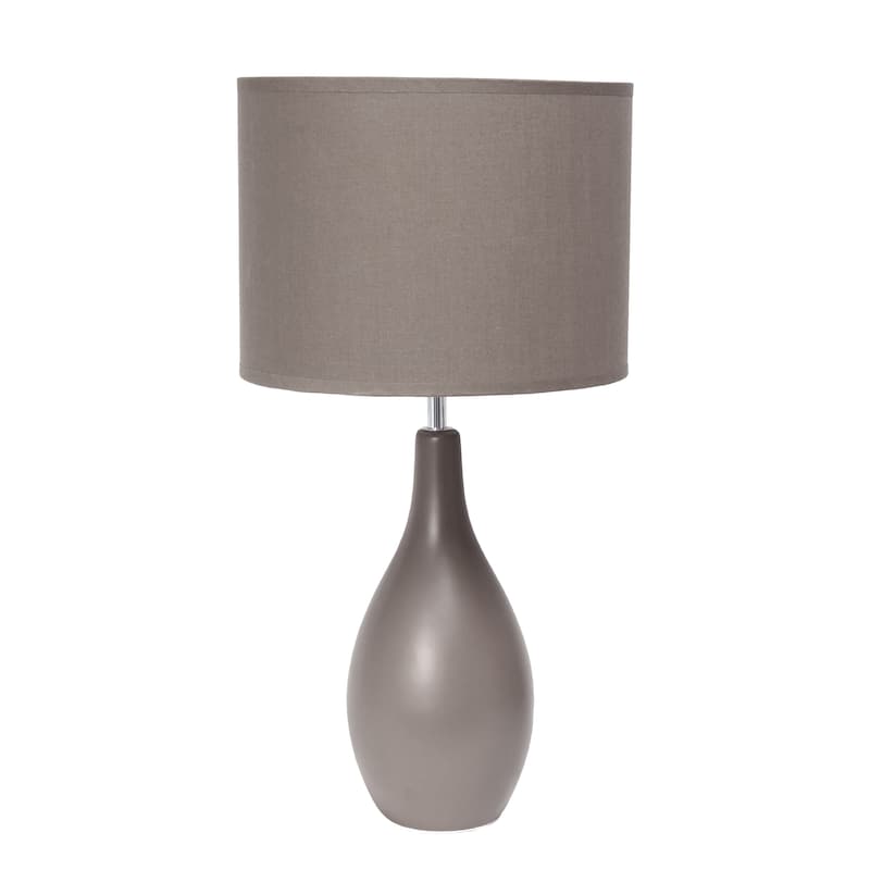18.11" Standard Dewdrop TableLamp with Matching Fabric Shade - Gray