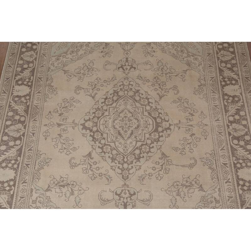 Traditional Tabriz Persian Vintage Area Rug Handmade Wool Carpet - 8'0"x 10'10"