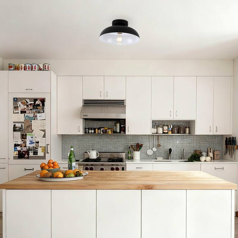 Semi Flush Mount Ceiling Light, Modern Ceiling Light Fixture for Kitchen Island Dining Room Foyer Hallway Porch Barn Loft