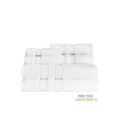 Caro Home Belaire 6 PC Towel Set - BATH 30" X 54", HAND 18" X 28", WASH 13" X 13"