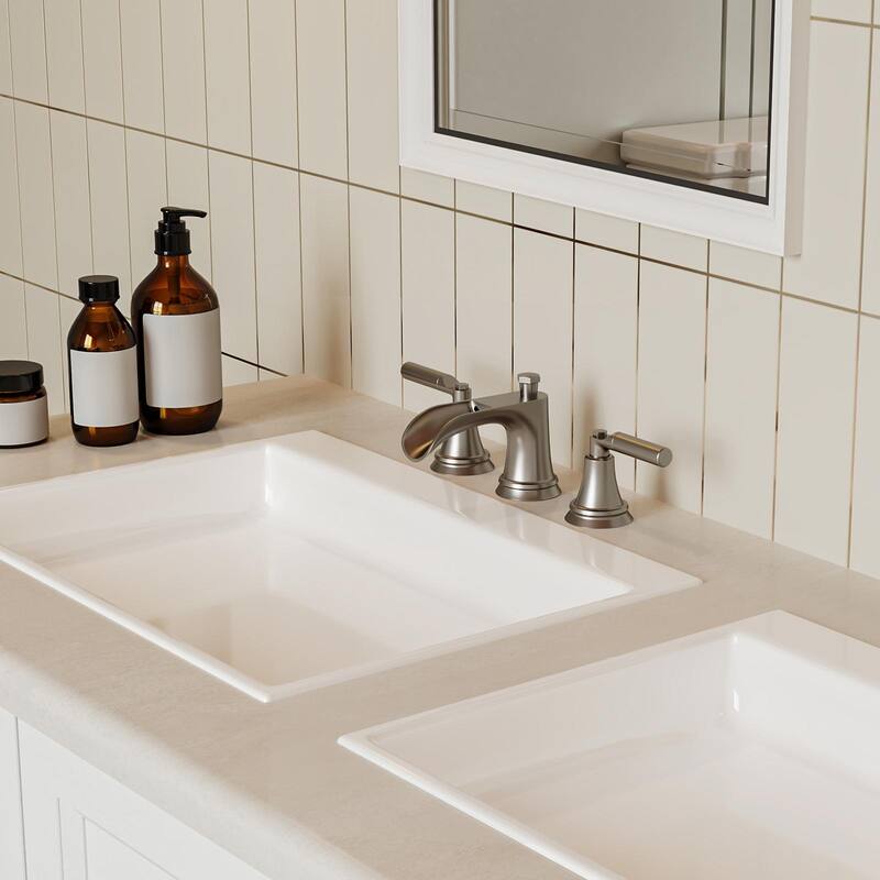 Double-Handle 3-Hole Waterfall Bathroom Faucet