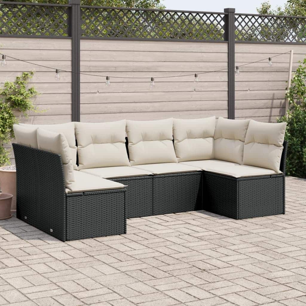 vidaXL Garden Sofa Set Black