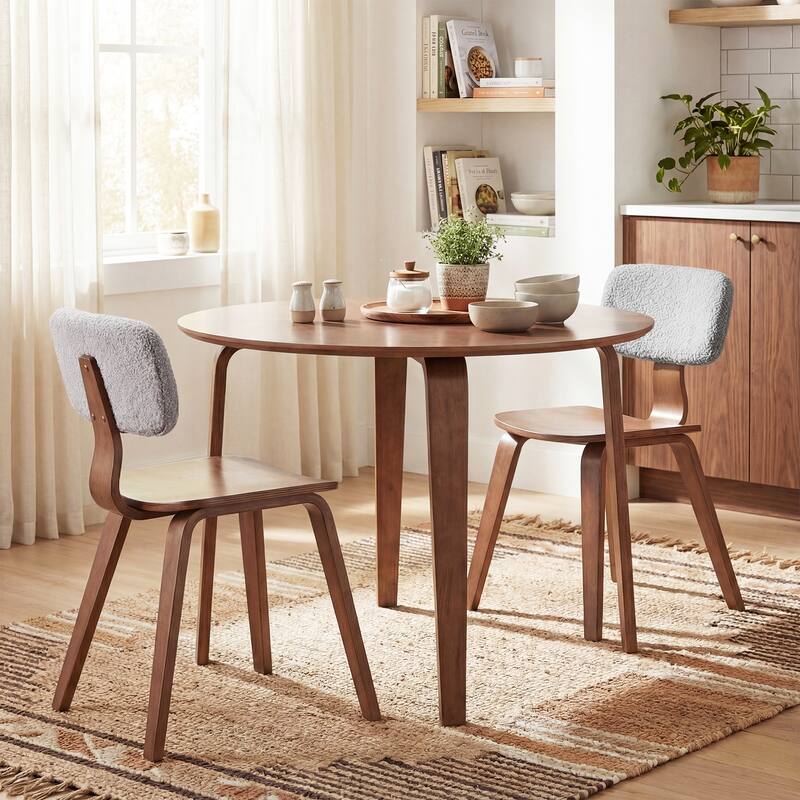 Gymax 37.5'' Round Kitchen Table Circle Dining Room Table w/ Rubber