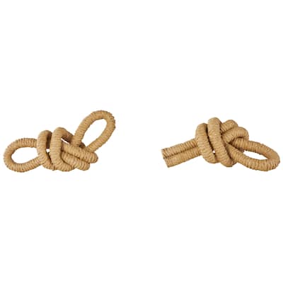 Paper Knot Woven Sculpture - Set of 2 Brown - Roche River Decor - 4"W x 8"L x 3"H