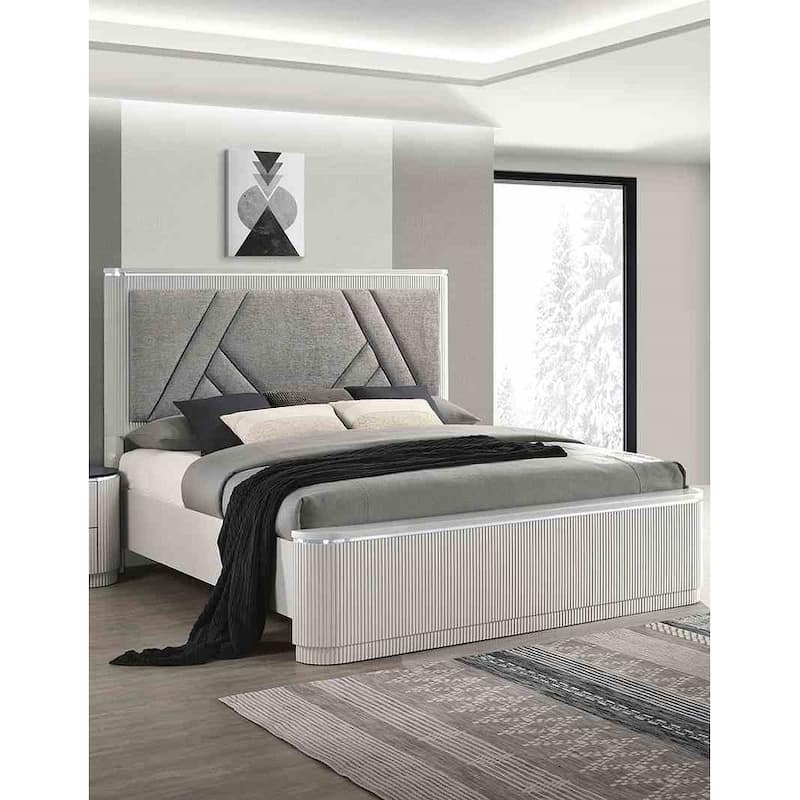 1PC Contemporary Light Gray Finish Bed