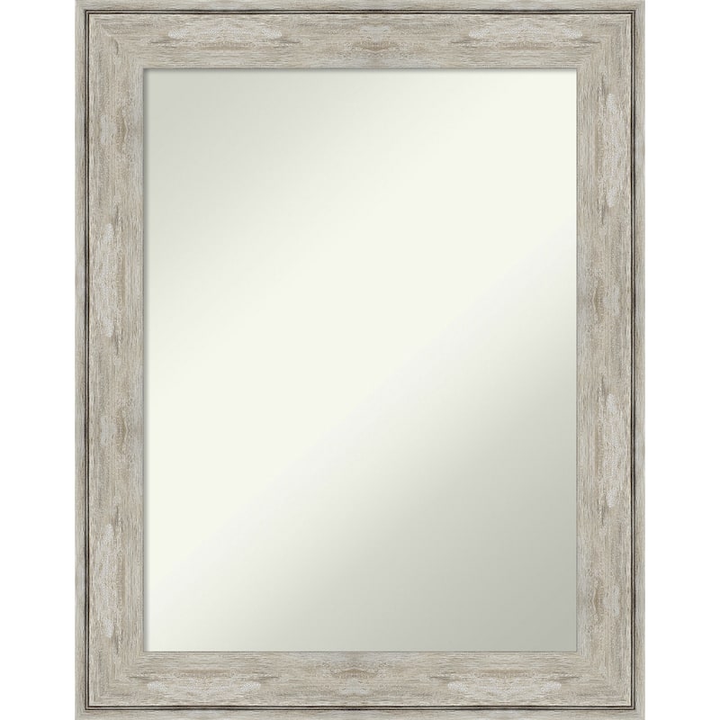 Non-Beveled Bathroom Wall Mirror - Crackled Metallic Frame