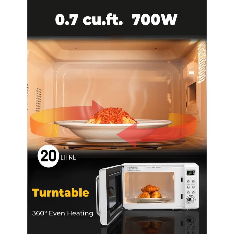 Retro Microwave Oven, SIMOE Small Countertop Microwave 0.7 cu. ft. 700W