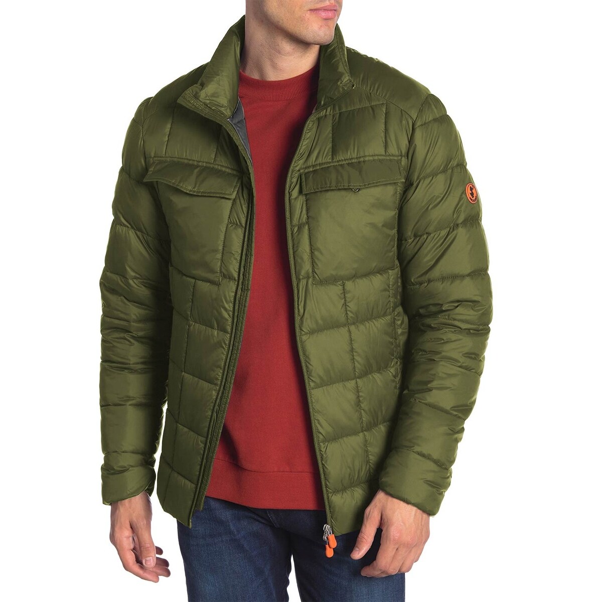 Save The Duck Mens Quilted Funnel Collar Jacket Medium Dusty Overstock 3626