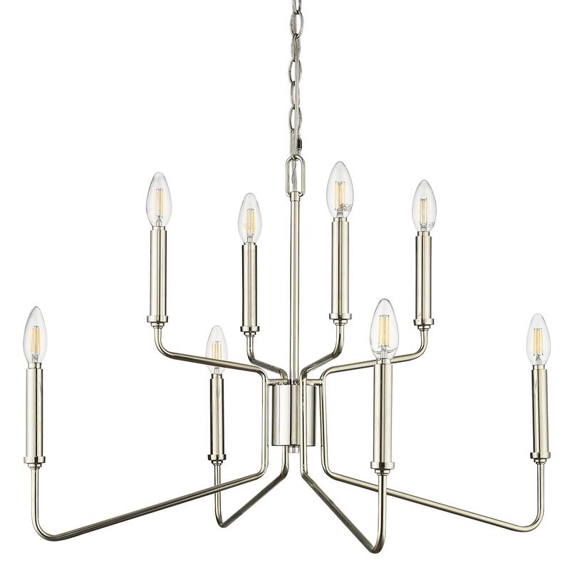Millennium Lighting 29008 Raven 8 Light 28" Wide Taper Candle Style - Polished Nickel