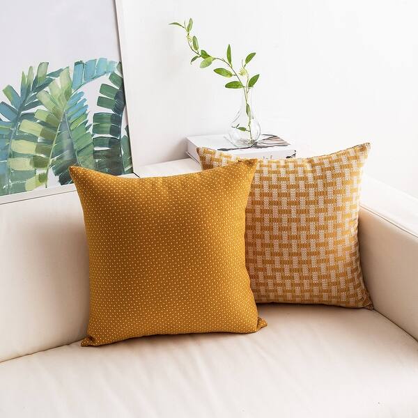 Shop Black Friday Deals On Yellow Throw Pillow Covers White Mustard Overstock 22478708