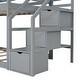 preview thumbnail 7 of 12, Twin over Twin All-in-One Storage Bunk Bed Frame w/ Storage Stairs, Roof, Window, Ladder Creative Loft Bed for Kids, Teens