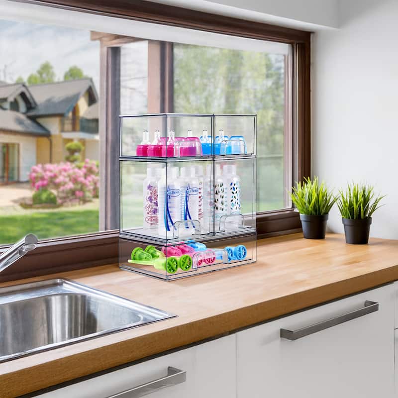 Sorbus Stackable Acrylic Storage Drawers, Clear Plastic Organizer Bins for Countertop Organization