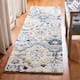 SAFAVIEH Handmade Glamour Noella Floral Wool Rug - 2'3" x 8' Runner - Beige/Blue