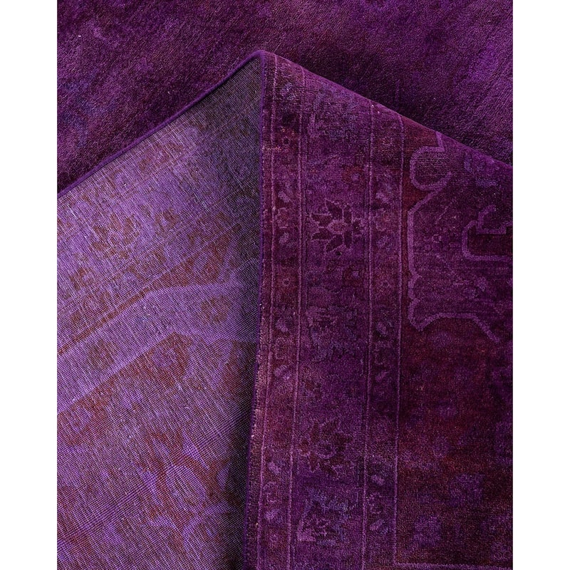 Fine Vibrance One-of-a-Kind Hand-Knotted Area Rug - Purple, 11' 4" x 18' 6" - 11' 4" x 18' 6"