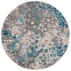preview thumbnail 95 of 106, SAFAVIEH Monaco Shiloh Boho Abstract Modern Watercolor Area Rug 5' Round - Grey/Light Blue - Round
