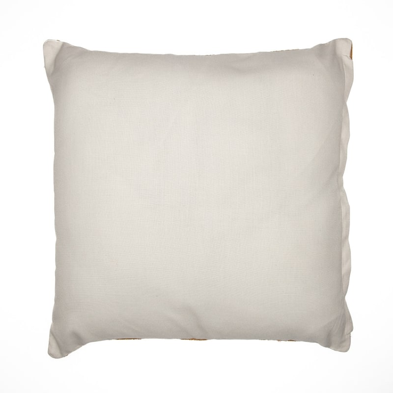 HomeRoots 20" Navy Blue Check Throw Pillow With Embroidery