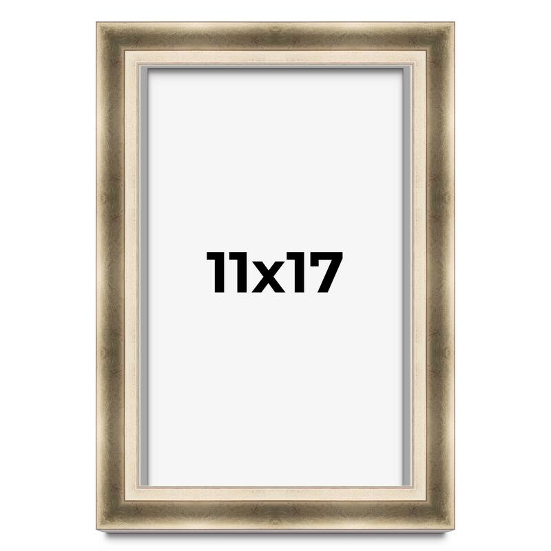 11x17 Shadow Box Frame Silver | 1.75 inches Deep Real Wood Traditional