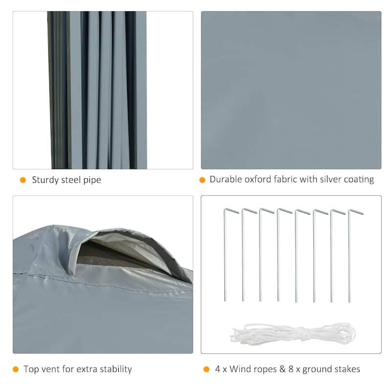 Outsunny 10' x 10' Pop Up Canopy Event Tent with 3-Level Adjustable Height, Top Vent Window Design and Easy Move Roller Bag