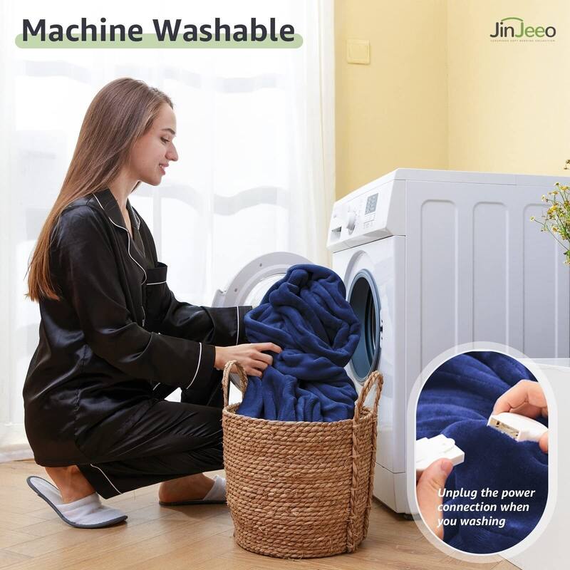 Flannel Electric Heated Blanket With Controller