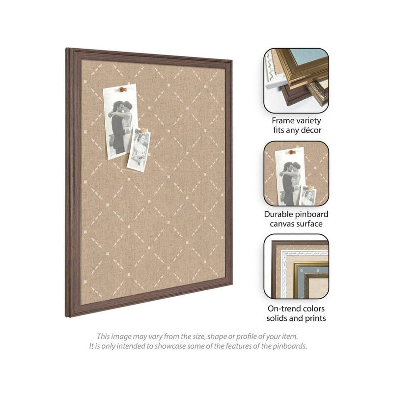 Kate and Laurel Pinboard Beige Lattice Pattern