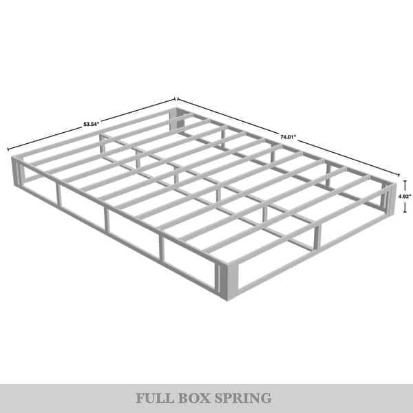 dimension image slide 2 of 3, CraftPorch 5-Inch Metal Box Spring with Warm Grey Linen Cover