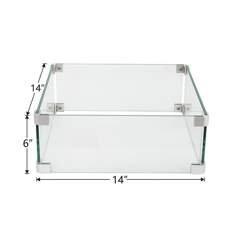 COSIEST Glass Wind Guard Tempered Glass for Outdoor Fire Pit