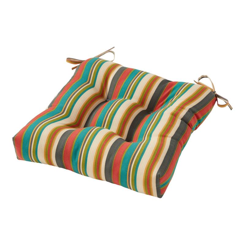 Greendale Home Fashions Global 20-inch Outdoor Chair Cushion - Sunset Stripe - Updated