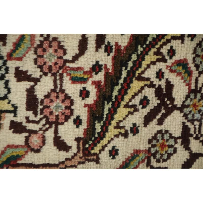 Hand Knotted Oriental 100% Wool Carpet Traditional Geometric Beige & Ivories Tabriz Area Rug - 11' 3'' X 8' 2''