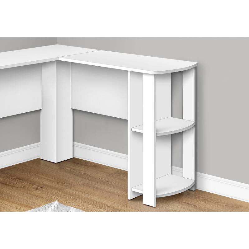 Computer Desk, Home Office, Corner, Storage Shelves