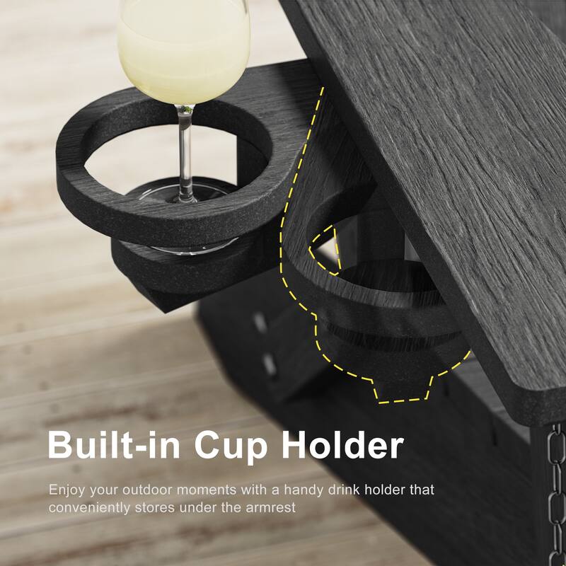 3-Position Adjustable Folding Adirondack Chair W/ Ottoman for Outdoor