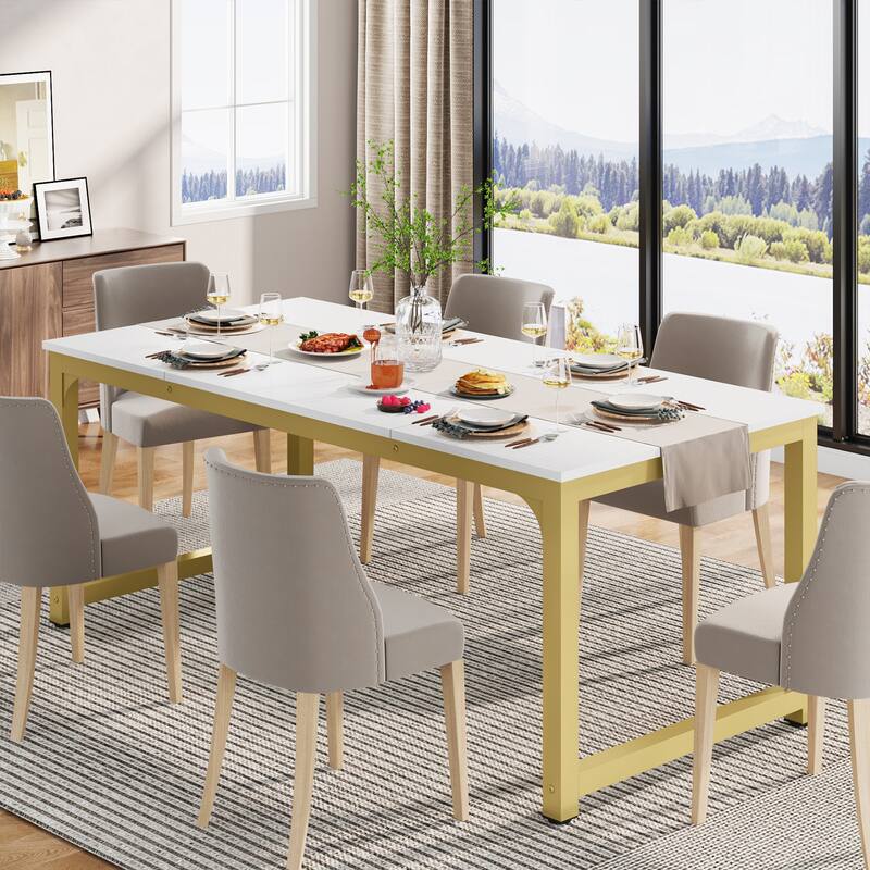 71" Modern Dining Table for 6-8, Kitchen Table for Dining Room - 70.87" L x 31.50" W x 29.53" H