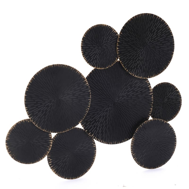 Abstract Black with Gold Large Metal Wall Art Decor
