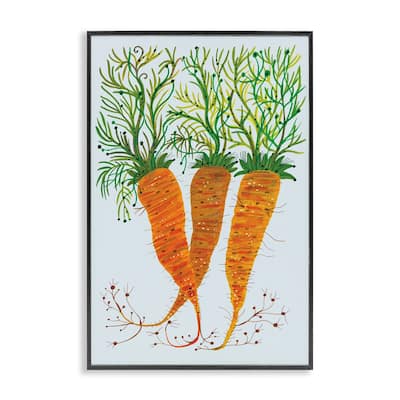 Stupell Whimsical Garden Carrots Framed Giclee Art Design By Kay Widdowson