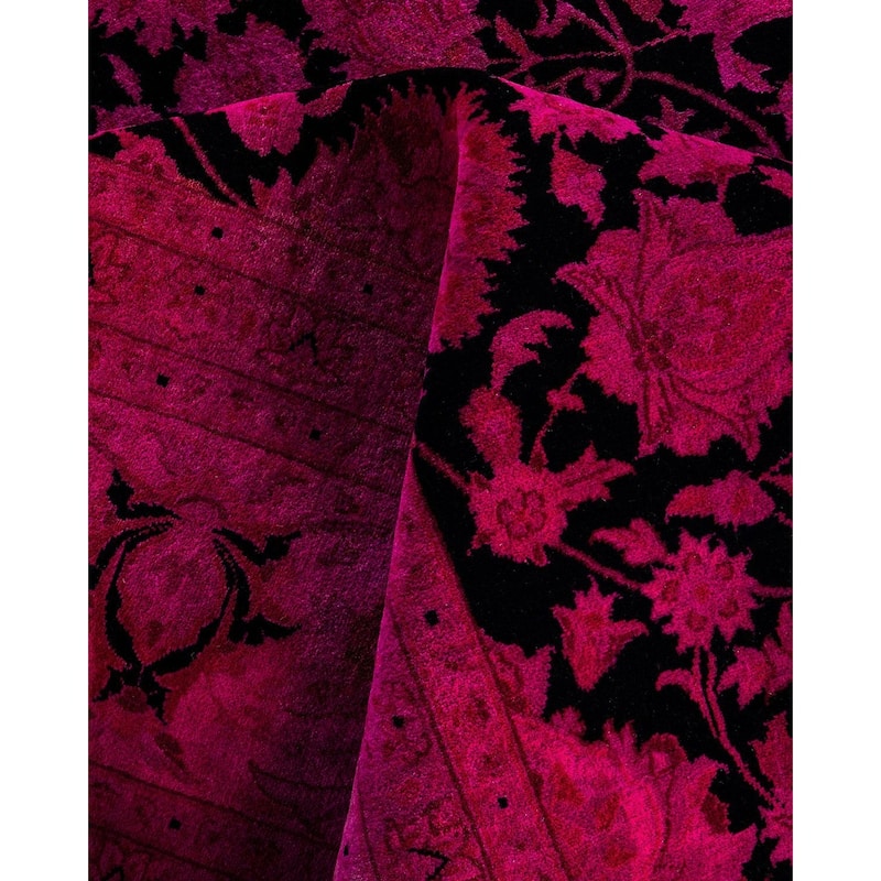 Fine Vibrance One-of-a-Kind Hand-Knotted Area Rug - Pink, 9' 1" x 12' 1" - 9' 1" x 12' 1"
