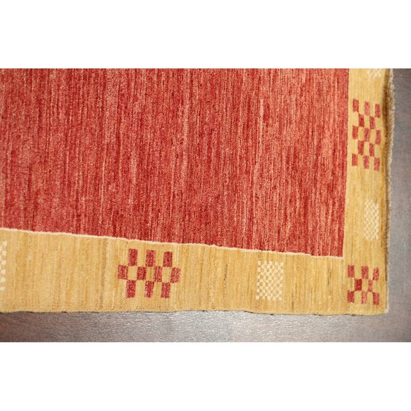 Geometric Gabbeh Kashkoli Oriental Runner Rug Wool Hand-knotted Carpet - 2'8" x 8'8"