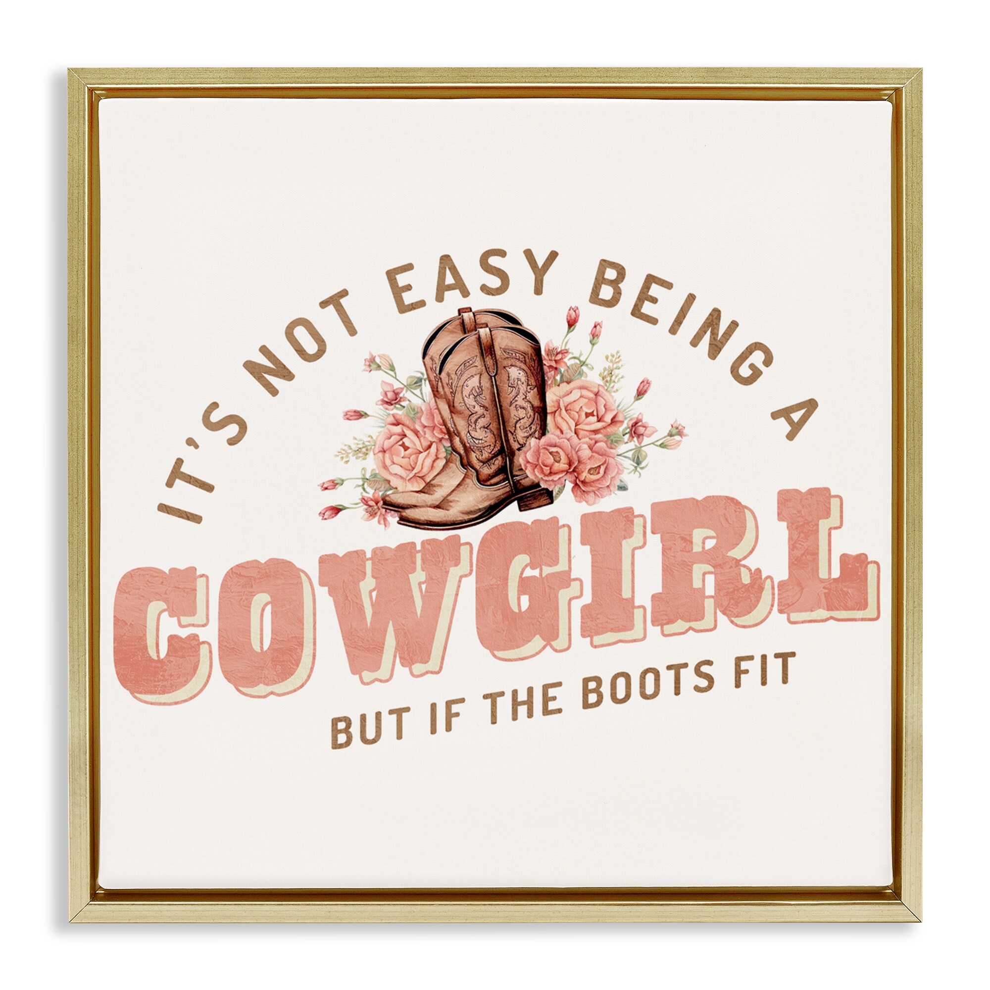 Stupell Not Easy Being Cowgirl Framed Floater Canvas Wall Art Design By Kim Allen
