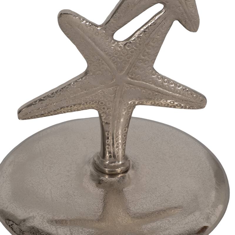 Sagebrook Home Coastal Accent Table Metal Aluminum Sculptural Starfish Base Nautical Inspired
