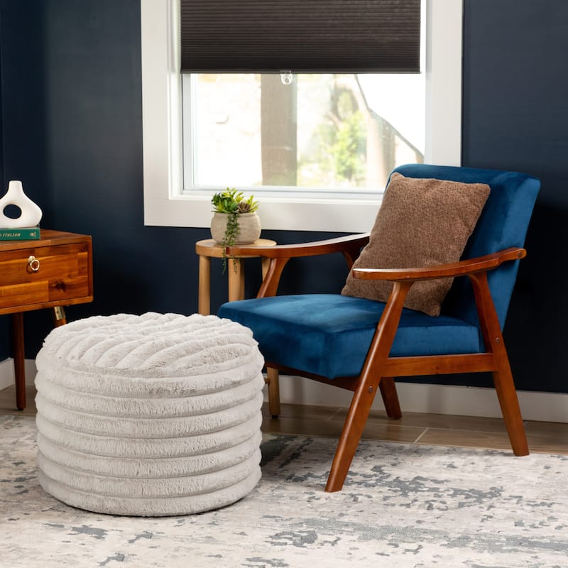 Jaxx Paran Pouf - Fluffy Faux Fur Ottoman for Modern Interior Design