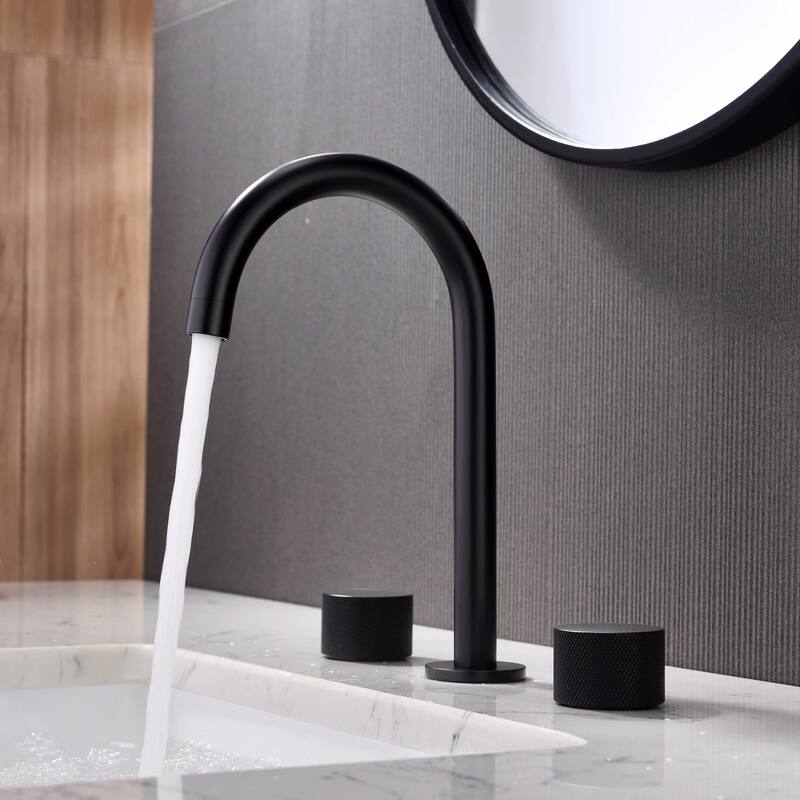 Circular X 8" Bathroom Sink Widespread Faucet with Drain Assembly