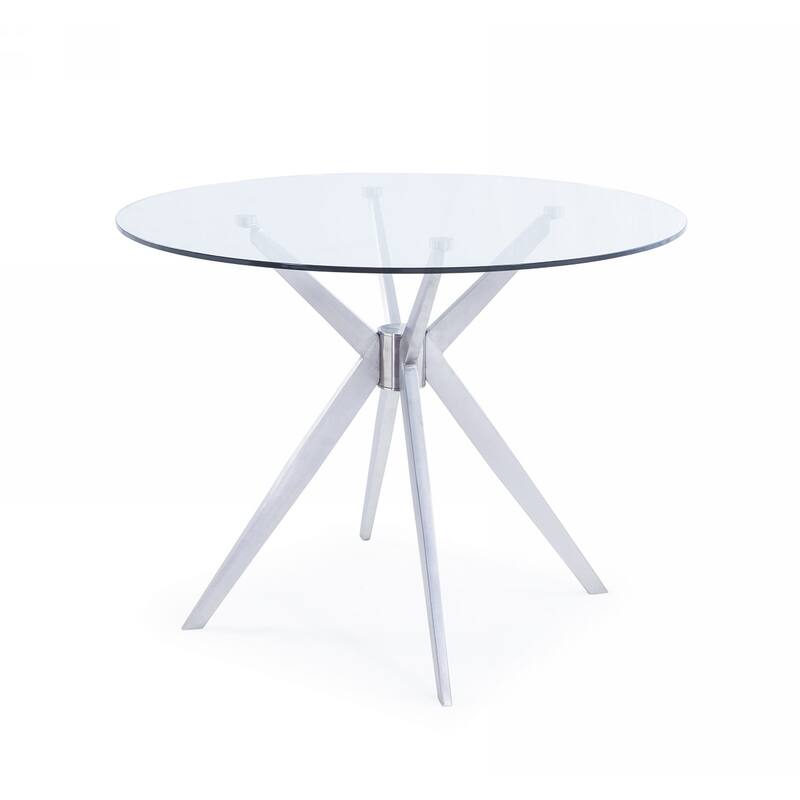 Modrest Dallas Modern Brushed Stainless Steel Dining Table