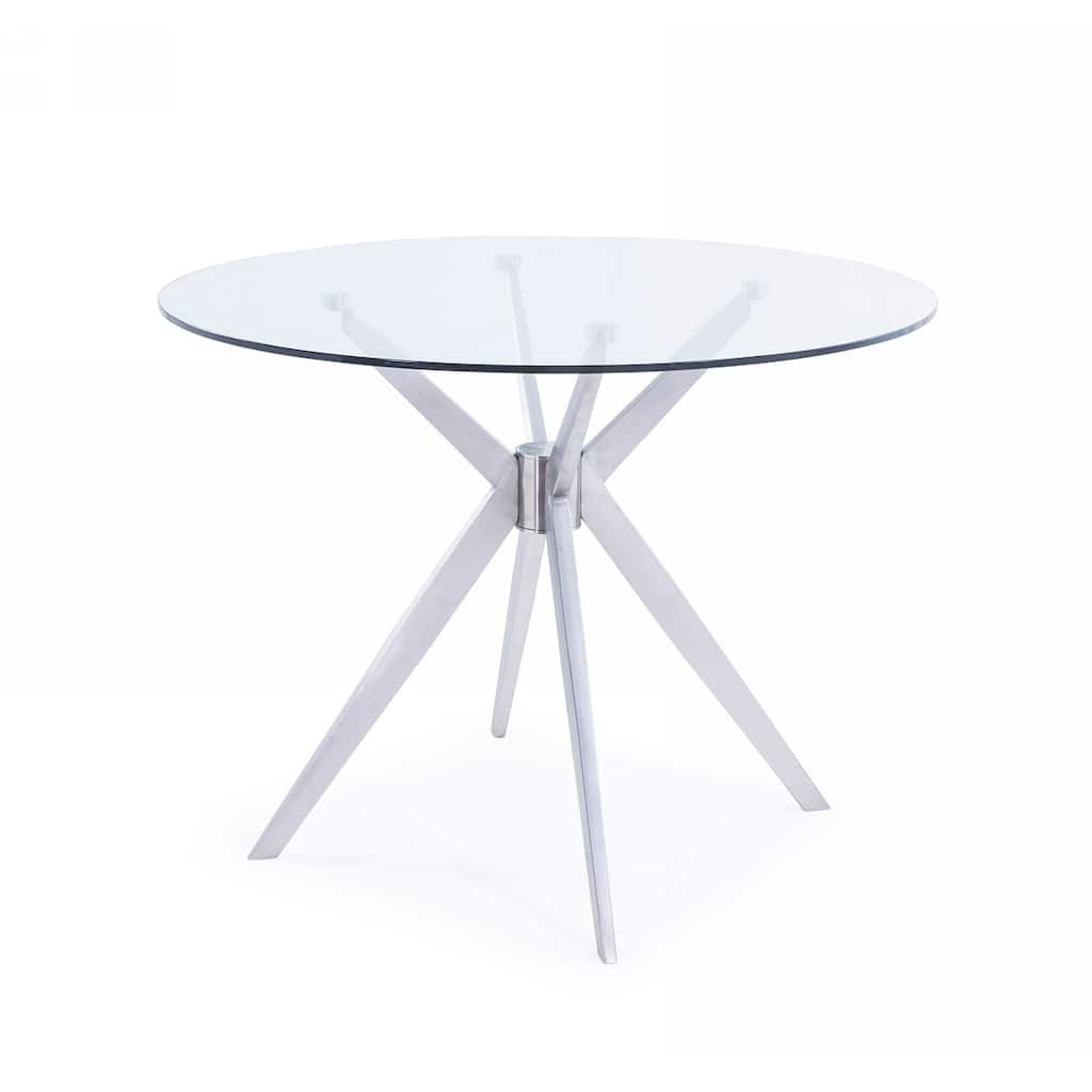Modrest Dallas Modern Brushed Stainless Steel Dining Table