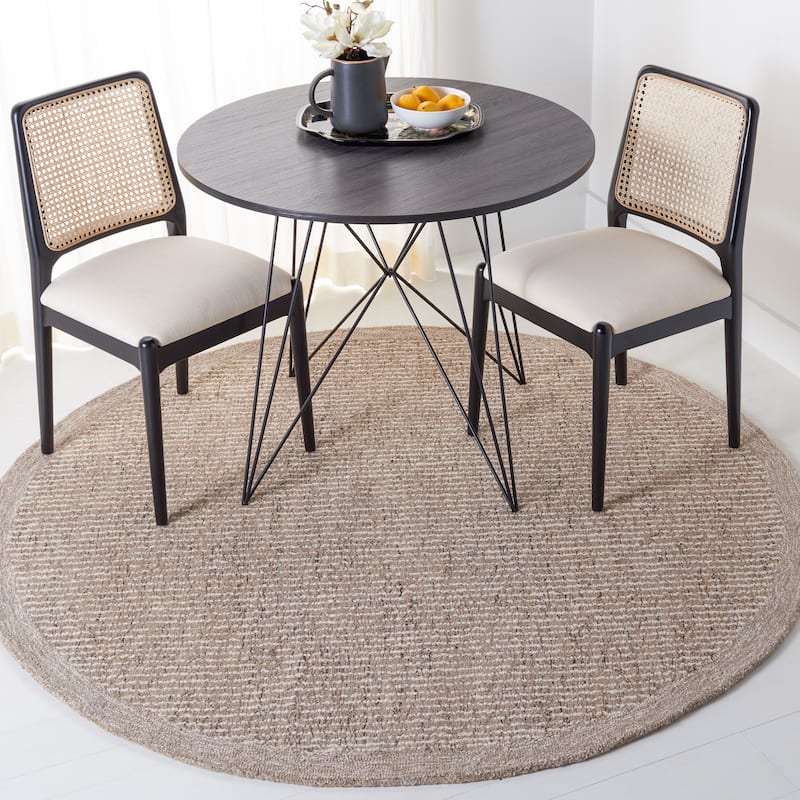 SAFAVIEH Handmade Metro Janin Wool Rug - 6' Round - Ivory/Light Brown