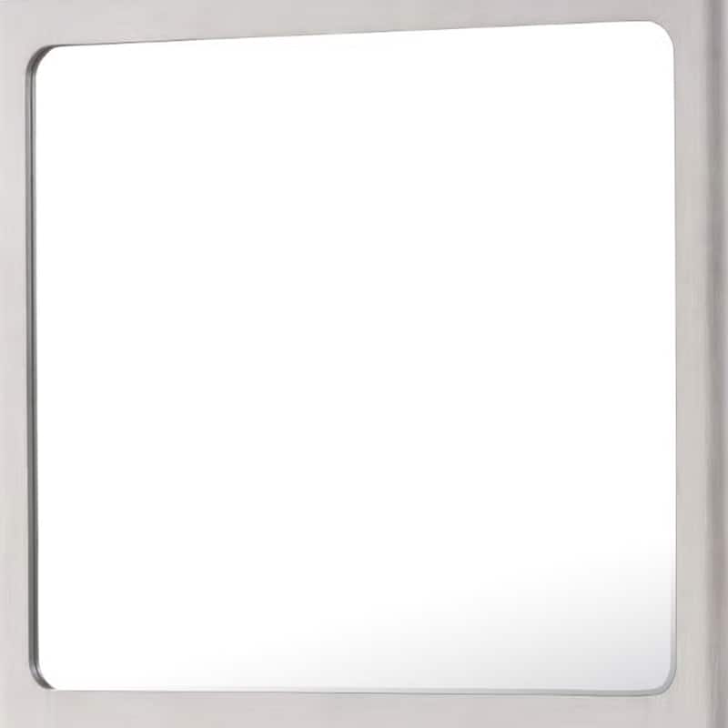 Thorne Dresser Mirror, 40 Inch White Oak Rubberwood, Beveled Edge - White Oak