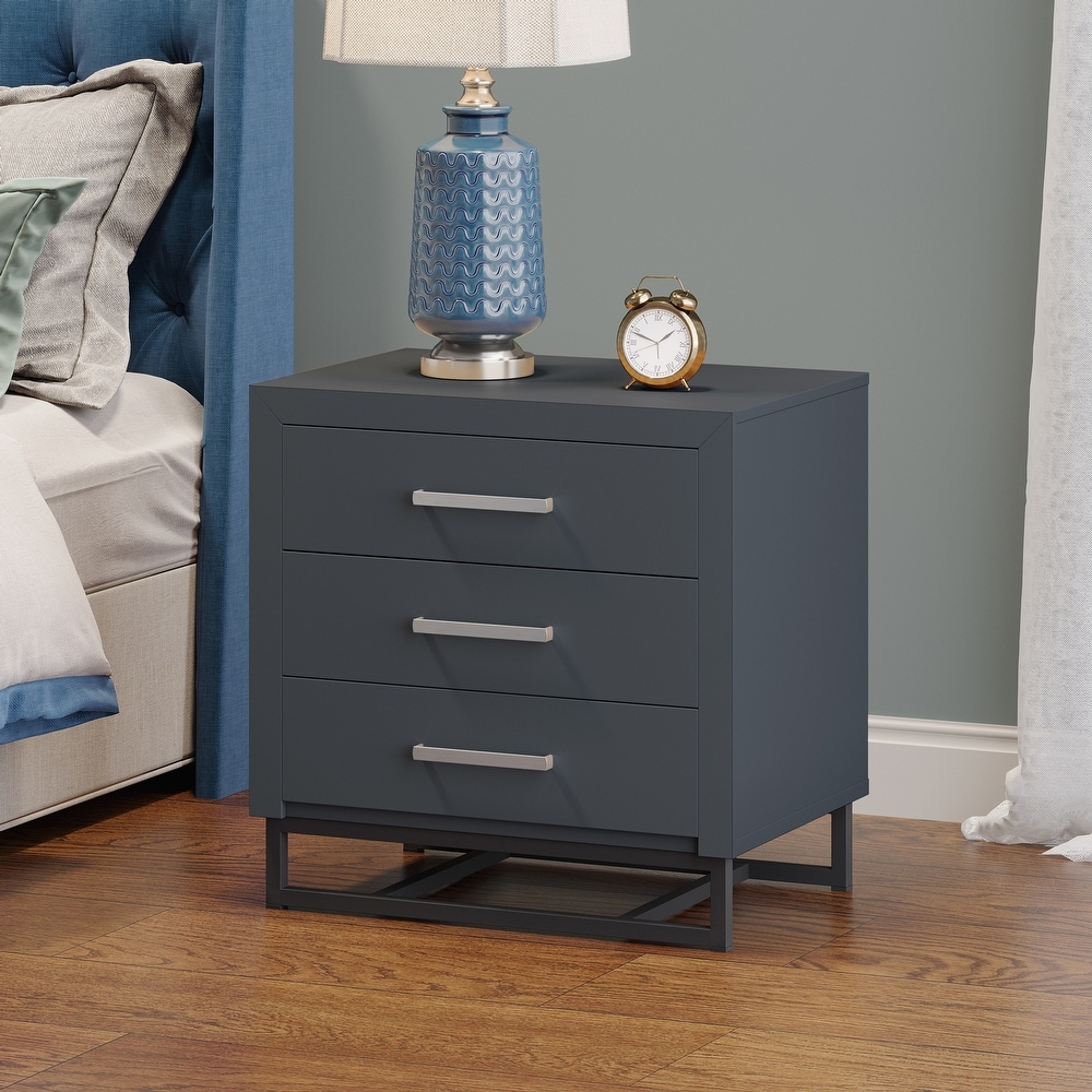 Dark grey nightstand store set of 2