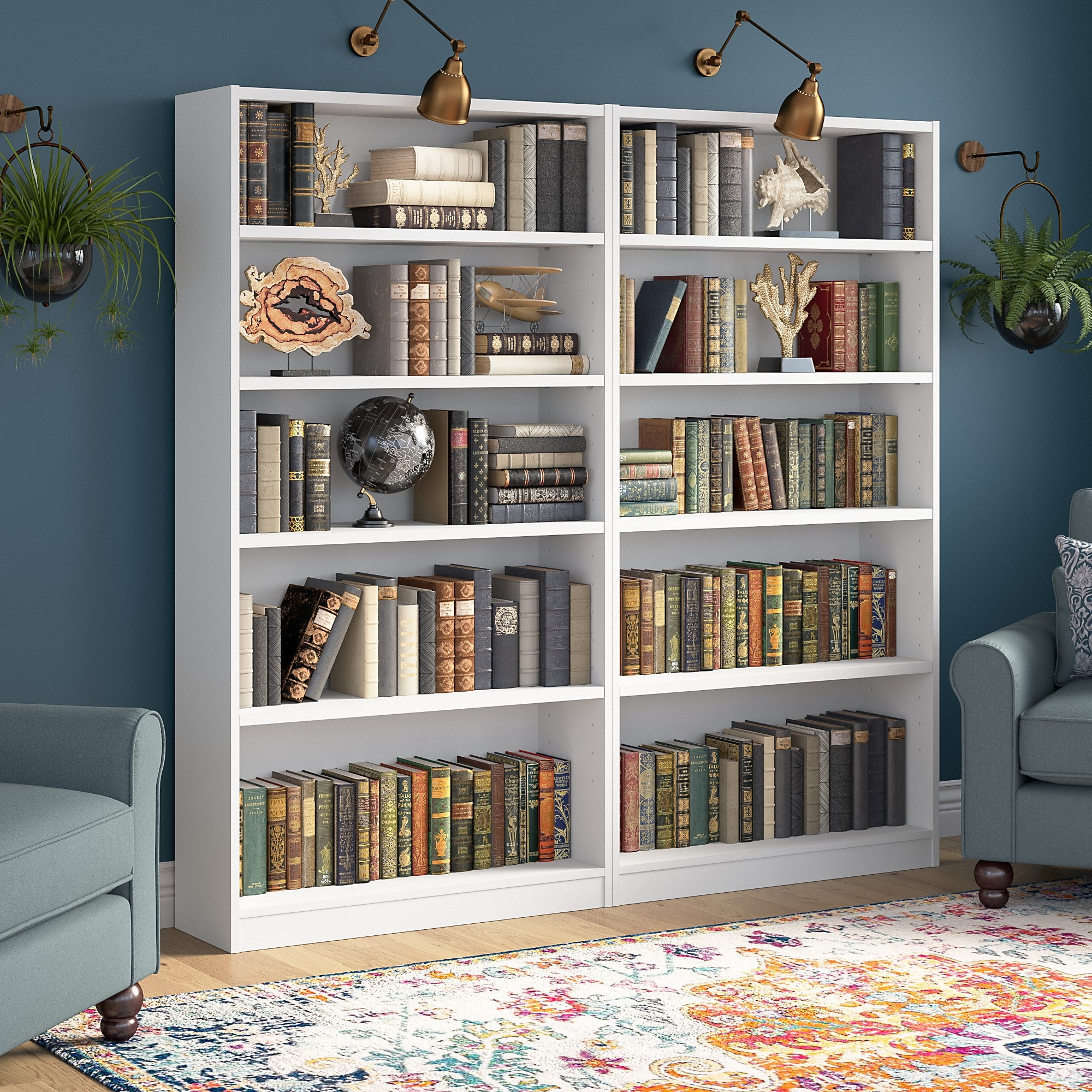 White Closed Back Bookshelves Bed Bath Beyond