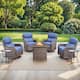 Option Brown Wicker Blue Cushion