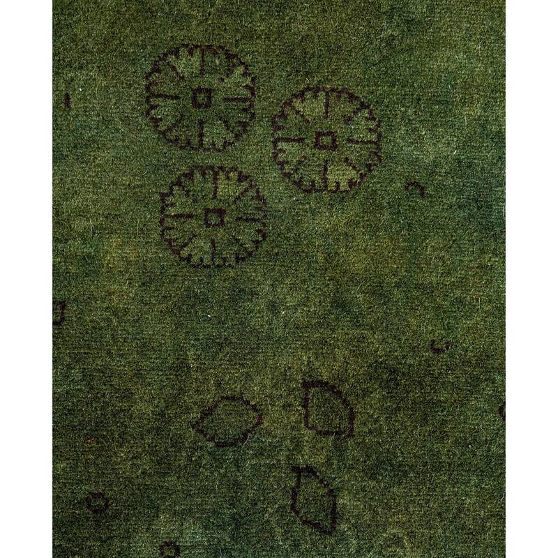 Overdyed One-of-a-Kind Hand-Knotted Area Rug - Green - 2' 8" x 8' 8"